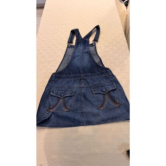 Squeeze Jeans Womens Square Neck Bib Overall Skirtall Denim Dress Blue Size 11 - Picture 11 of 11